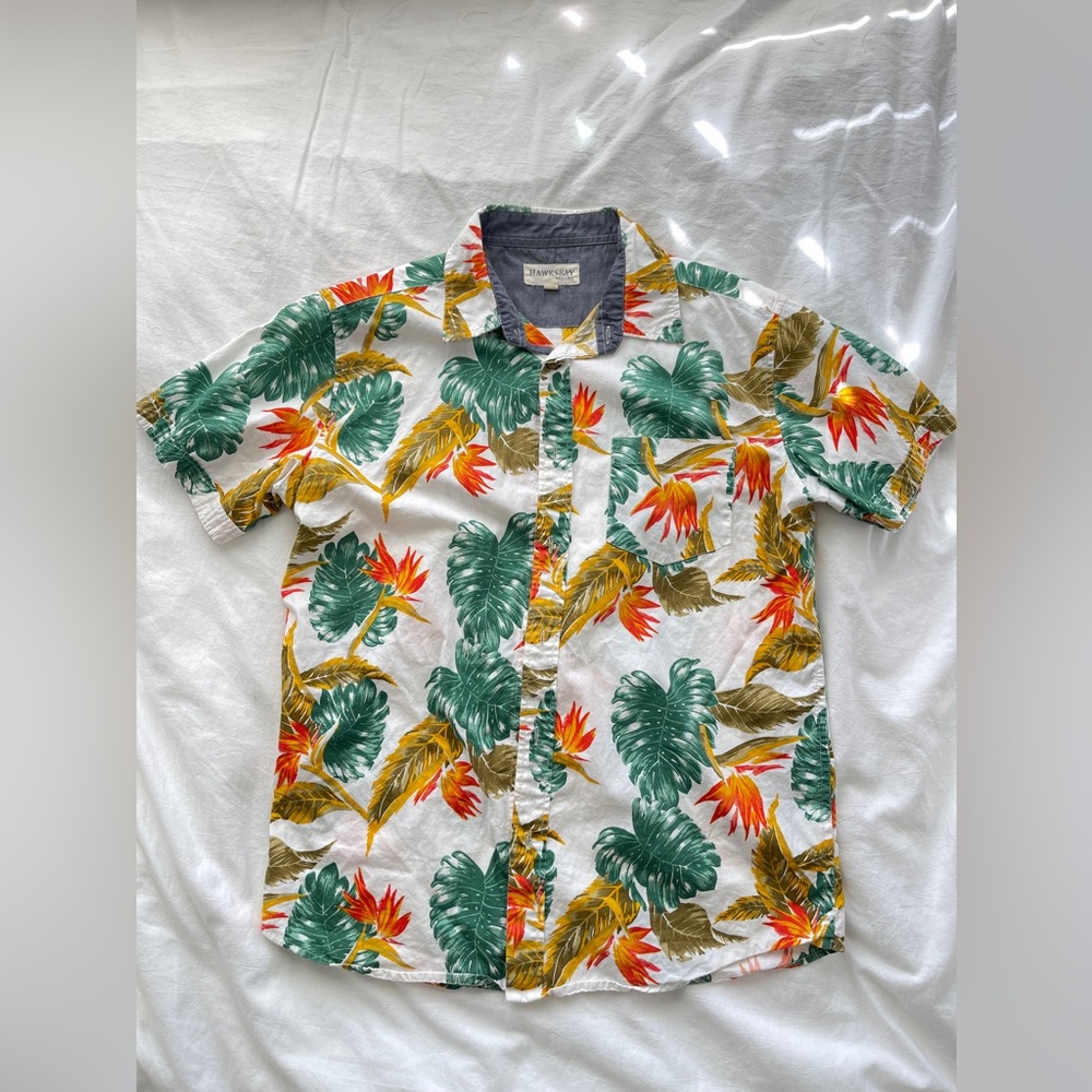 Hawk’s Bay Tropical Hawaiian Button Up Shirt